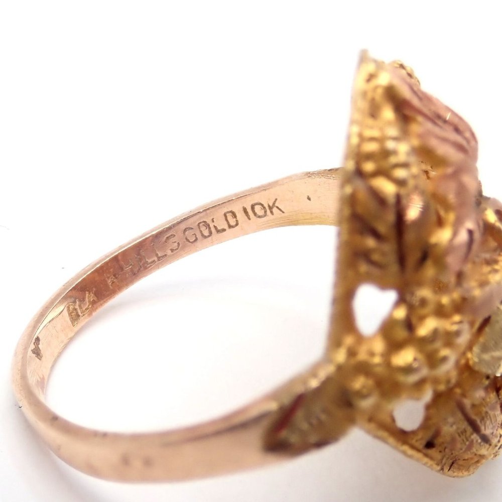 Vintage Estate 10k Multi Color Black Hills Gold Ring sz 5.5 - Picture 4 of 6